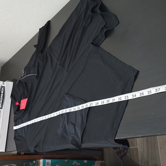 IC by Connie K Asymmetrical Hem and Neckline Blouse Tunic Black Size M - Picture 10 of 10